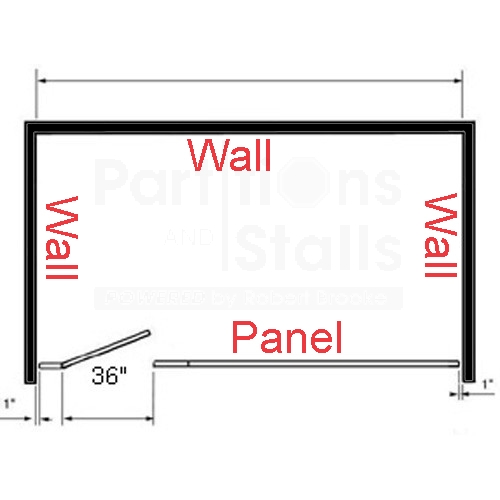 Bathroom Partitions - 5 Stalls Between Walls Right Hand