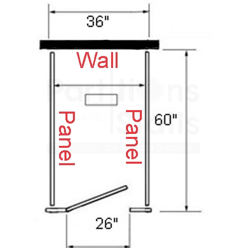 Bathroom Partitions - 5 Stalls Between Walls Right Hand