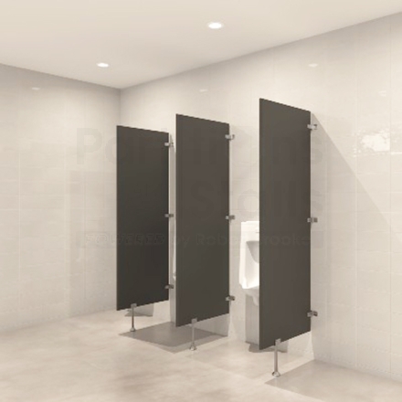 Floor Mounted Urinal Screen - Stainless Steel - Partition Plus